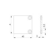 Aluminiowa zaślepka adaptera do listew 20-26 mm R7016