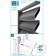Adapter aluminiowy 60x40-1200mm do żaluzji do 40mm R7016