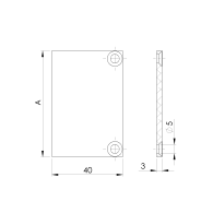 Aluminiowa zaślepka adaptera A40 do listew R7016