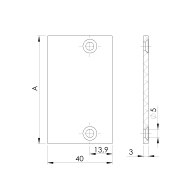 Aluminiowa zaślepka adaptera do żaluzji 66x40 R7016
