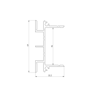 Aluminiowy adapter 64x38-6000mm dla żaluzji do 46mm