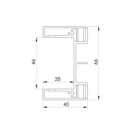 Adapter aluminiowy 66x40-1500mm do żaluzji do 46mm R7016