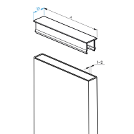Aluminiowa zaślepka ogrodzenia pionowego, 20 x 80 - Antracyt RAL 7016