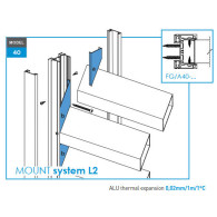 Click - lock listwa dystansowa do adaptera U, 41 x 09 - 30 mm - antracyt R7016, kątowa z zakładką 5 mm - SET