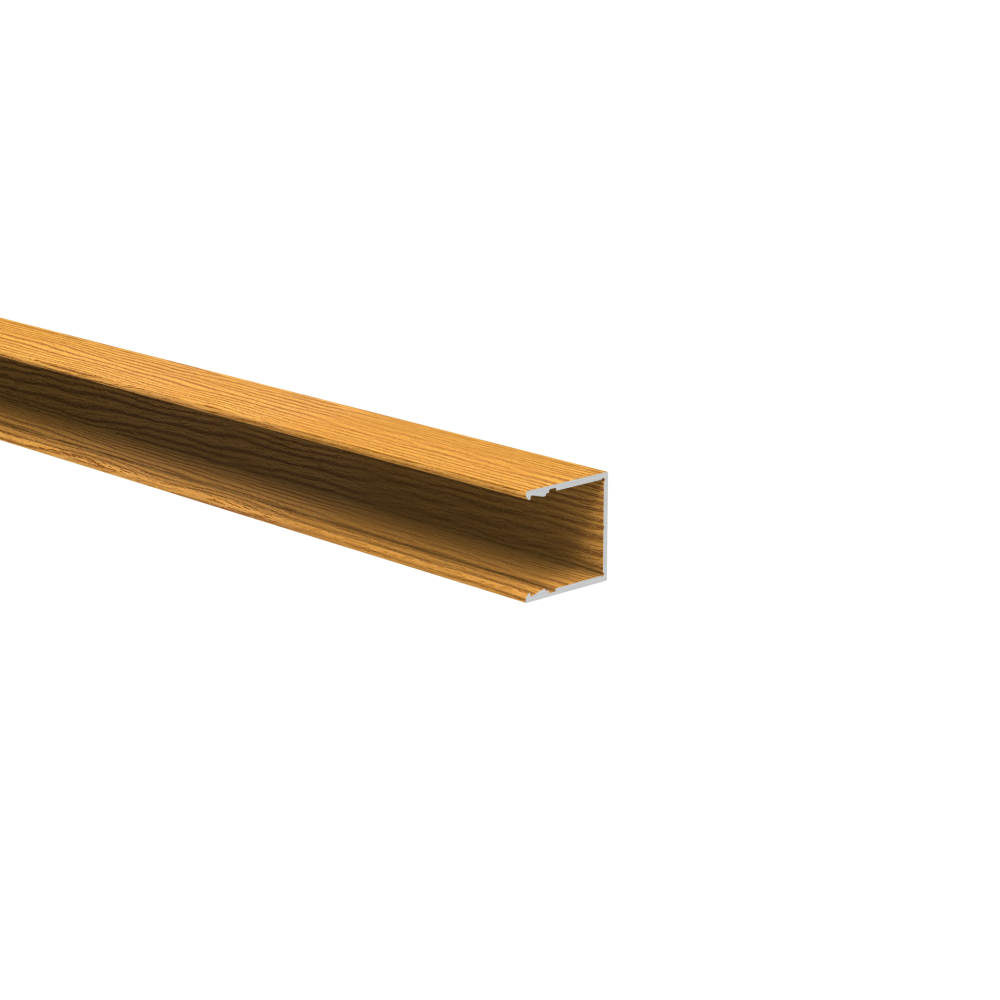 Adapter ogrodzenia aluminiowego do wypełnienia 20 mm i do systemu fasadowego, 25 x 25 - 6,0 m - dekor drewna LIGHT OAK - W02