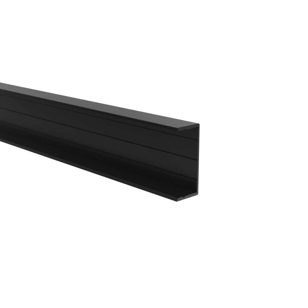 Aluminiowy adapter ogrodzeniowy do paneli 40 mm i systemu fasadowego, 45 x 20 - 6,0 m - Czarny RAL 9005