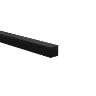 Aluminiowy adapter ogrodzeniowy do wypełniacza 20 mm i systemu fasadowego, 25 x 25 - 6,0 m - Czarny RAL 9005