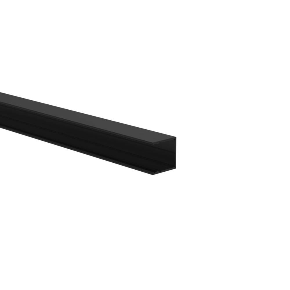 Aluminiowy adapter ogrodzeniowy do wypełniacza 20 mm i systemu fasadowego, 25 x 25 - 6,0 m - Czarny RAL 9005