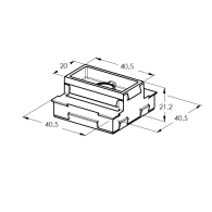 Złączka zatrzaskowa do systemu fasadowego, 45 x 25 - antracyt RAL 7016, 50szt