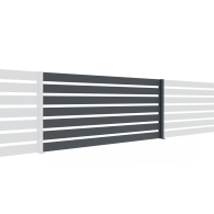 Ogrodzenie aluminiowe z listwą 20x100 i słupkiem 50x60, 0,9x2m