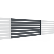 Ogrodzenie aluminiowe z listwą 20x100 i słupkiem 50x60, 0,9x2m