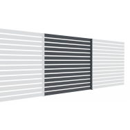 Ogrodzenie aluminiowe z listwą 20x100 i słupkiem PRO70x70, 1,85x2m