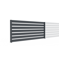 Ogrodzenie aluminiowe z listwą 20x100 i słupkiem 50x60, 0,9x2m