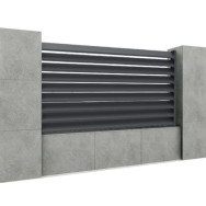 Aluminiowe pole ogrodzeniowe z pochyloną pojedynczą pustą listwą 20x105, 1,2x2m