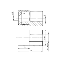 Uchwyt szyby płaski, lewy