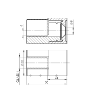 Uchwyt na szybę płaski, prawy
