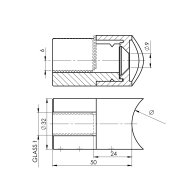 Uchwyt na szybę do słupka 42,4, prawy
