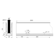 Kotwienie górne o profilu Balustrada całoszklana