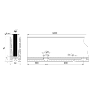 Kotwienie górne o profilu Balustrada całoszklana