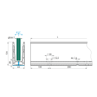Kotwienie górne o profilu Balustrada całoszklana