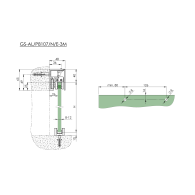 Okucia - Drzwi przesuwne - listwy, 2x wytłumione, czarne
