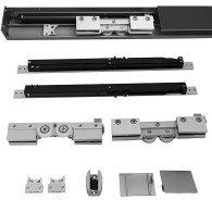 Okucia - Drzwi przesuwne - listwy, 2x wytłumione, czarne