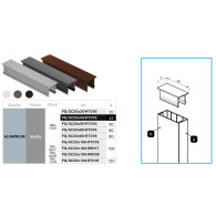 Aluminiowa osłona do pionowego wypełnienia ogrodzenia i profilu nośnego oraz pionowego profilu elewacyjnego, 20x45 - Antracyt R7