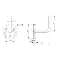 Uchwyt poręczy na ścianę