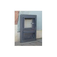 Drzwiczki żeliwne kuchenne DPK8R 375x275 z szybką, H1622 - Domabau.pl