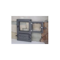 Drzwiczki żeliwne kuchenne DPK8 375x275 z szybką, H1610 - Domabau.pl