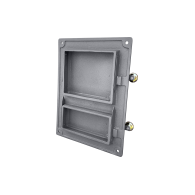 Drzwiczki żeliwne kuchenne DPK4M 375x275 z mosiężnymi gałkami, H1655 - Domabau.pl