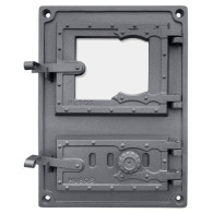 Drzwiczki żeliwne kuchenne DPK8WR 375x275 z szybką, H1632 - Domabau.pl