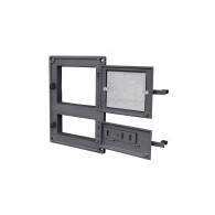 Drzwiczki żeliwne kuchenne DPK8WR 375x275 z szybką, H1632 - Domabau.pl