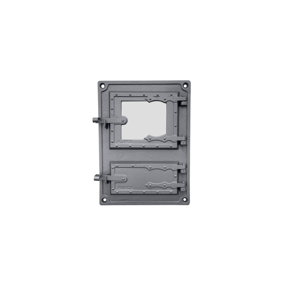 Drzwiczki żeliwne kuchenne DPK8W 375x275 z szybką, H1631 - Domabau.pl