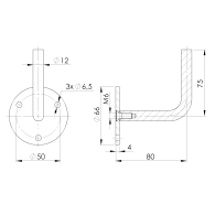 Uchwyt poręczy na ścianę