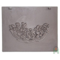 Żeliwna płyta kominkowa PL4 z różą 520x420, H0506 - Domabau.pl