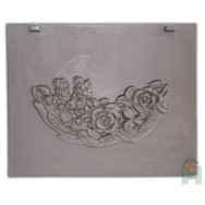 Żeliwna płyta kominkowa PL4 z różą 520x420, H0506 - Domabau.pl