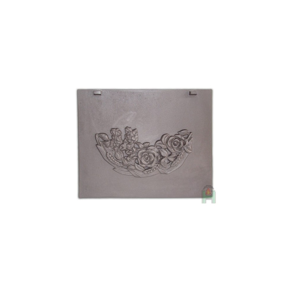 Żeliwna płyta kominkowa PL4 z różą 520x420, H0506 - Domabau.pl