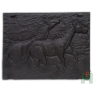 Żeliwna płyta kominkowa KONIE PL1 465x350, H0501 - Domabau.pl