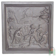 Żeliwna płyta kominkowa ŻNIWIARZE 485x485, H0513 - Domabau.pl