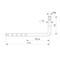 Uchwyt poręczy na ścianę bez tacki
