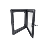 Drzwiczki żeliwne Combo 495x495 z wlotami powietrza na szybę, H0317 - Domabau.pl