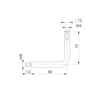 Uchwyt poręczy na ścianę bez tacki