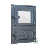 Drzwiczki żeliwne kuchenne z szybką H1622 375x275 DPK8R i regulacją dopływu powietrza - Domabau.pl