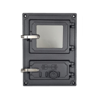 Drzwiczki kuchenne H1622N żeliwne z szybką 375x275 - Domabau.pl