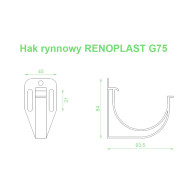 Komplet uchwytów rynnowych G75  4 szt. + Wkręt W13 - 8 szt. - Renoplast | Domabau.pl