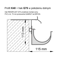 Komplet uchwytów rynnowych G75  4 szt. + Wkręt W13 - 8 szt. - Renoplast | Domabau.pl