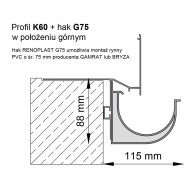 Komplet uchwytów rynnowych G75  4 szt. + Wkręt W13 - 8 szt. - Renoplast | Domabau.pl