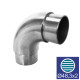 Kolano poręczy ze stali nierdzewnej AISI 304, przejście 90°, D48,3x2 mm, szlifowane