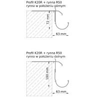 Profil okapowy K20R - do posadzek typu "kamienny dywan" (simple+) - Renoplast | Domabau.pl